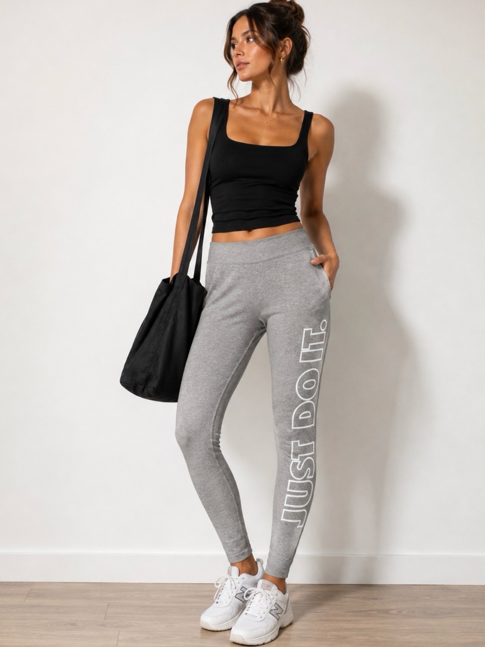 Nike Gray ‘Just Do It.’ High-Waist Leggings